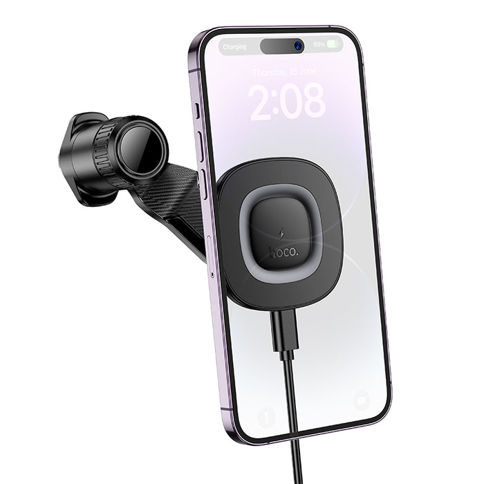 hoco. 15W Magnetic Wireless Charging Phone Holder for Air Vent Hook Locking