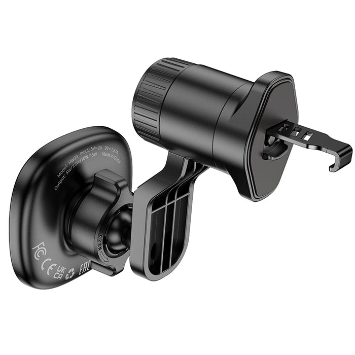 hoco. 15W Magnetic Wireless Charging Phone Holder for Air Vent Hook Locking