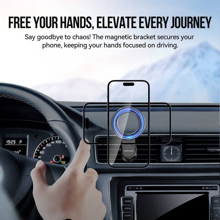 Magnetic Air Vent Phone Mount with 360' Rotation, Hook Locking (H09)