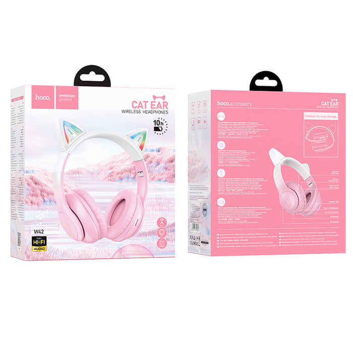 Bluetooth Cat Ear Headset w/ LED Light (W42)