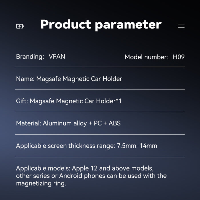 Magnetic Air Vent Phone Mount with 360' Rotation, Hook Locking (H09)