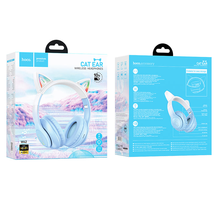 Bluetooth Cat Ear Headset w/ LED Light (W42)