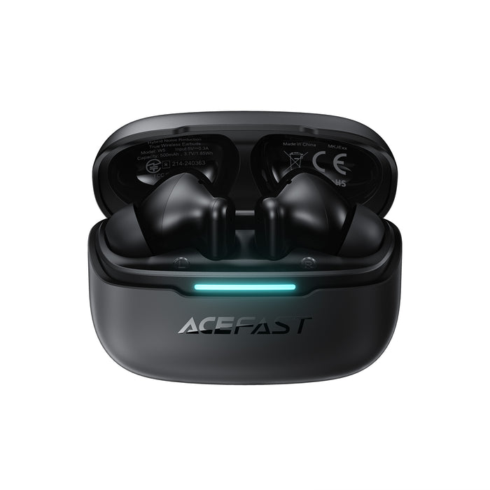 Premium TWS Earbud with 6 Mic, Hybrid ANC Noise Cancellation -52dB, IPX4 Waterproofing, 6 Hours, 10 Min Fast Charging (W5)