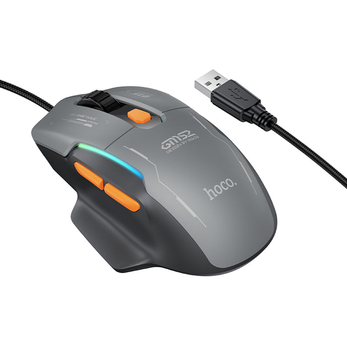 Ergonomic 6-Button Wired Gaming Mouse with LED Light, 12800 DPI (GM52)