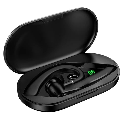 Bluetooth Single Earphone with ENC Noise Cancelling, 19 Hours, LED Display Battery Case (DES60)