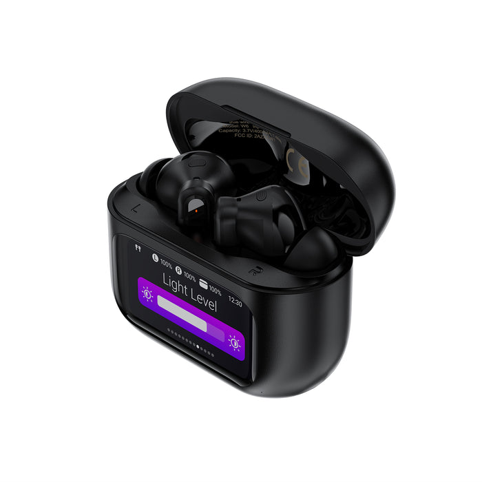 Premium TWS Earbud with Smart Screen, AI Smart ANC Noise Cancellation -35dB, IPX4 Waterproofing, 8 Hours (W6)