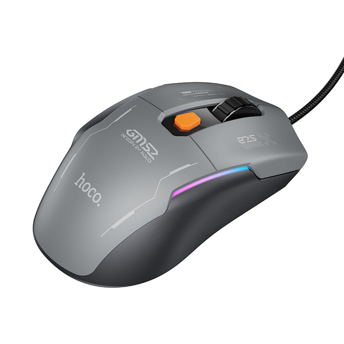 Ergonomic 6-Button Wired Gaming Mouse with LED Light, 12800 DPI (GM52)