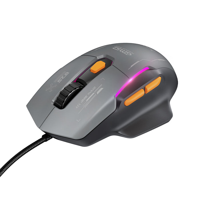Ergonomic 6-Button Wired Gaming Mouse with LED Light, 12800 DPI (GM52)