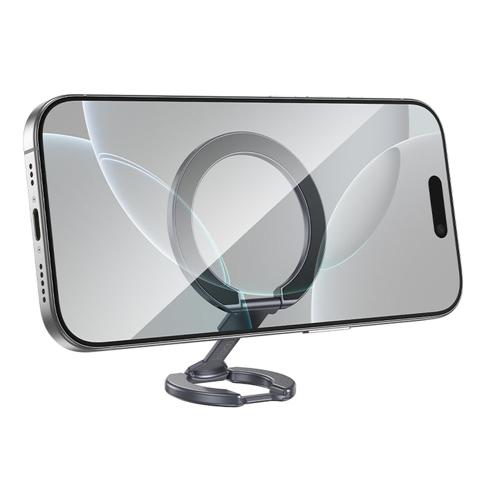 Double-Sided Magnetic Phone Ring Holder | Ultra-Slim Aluminum MagSafe Grip & Multi-Angle Double Ring Kickstand (GH9)