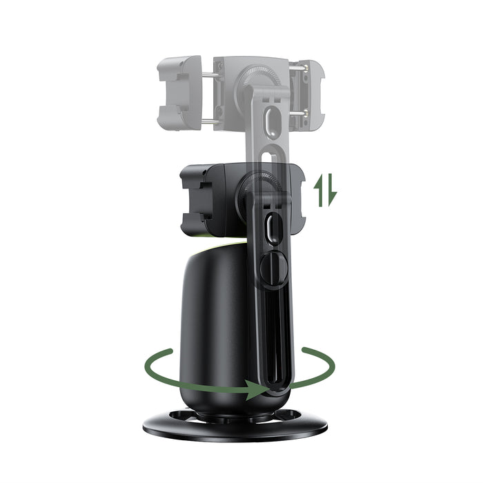 360° AI Face Tracking Smart Mount | Auto-Tracking PTZ Phone Holder for Vlogging & Streaming (E44)