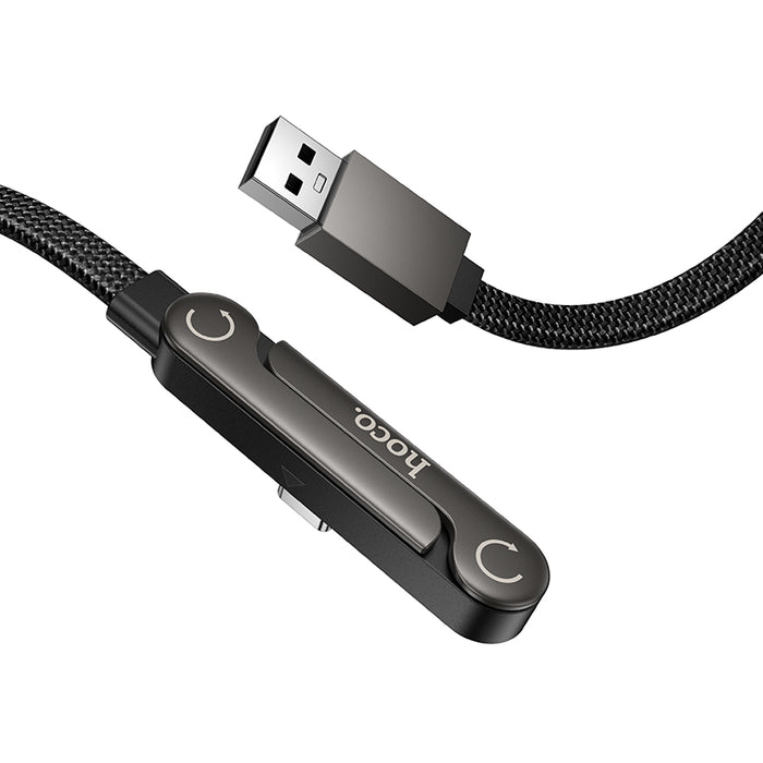 36W Nylon Braided Zinc Alloy Cable with Metallic Kick Stand (U150) USB A to USB C