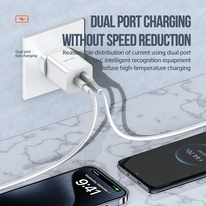 Vipfan 35W GaN Ultra Fast Charger w/ USB-C & USB-A (AU8)