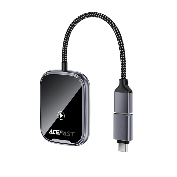 Wireless Adaptor for Apple CarPlay & Android Auto with USB-A & USB-C Plug (QC1)