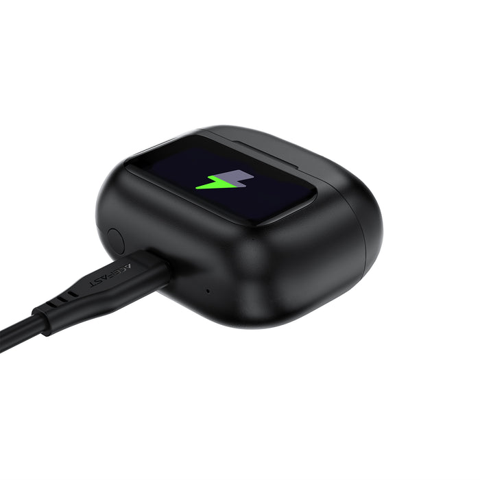 Premium TWS Earbud with Smart Screen, AI Smart ANC Noise Cancellation -35dB, IPX4 Waterproofing, 8 Hours (W6)
