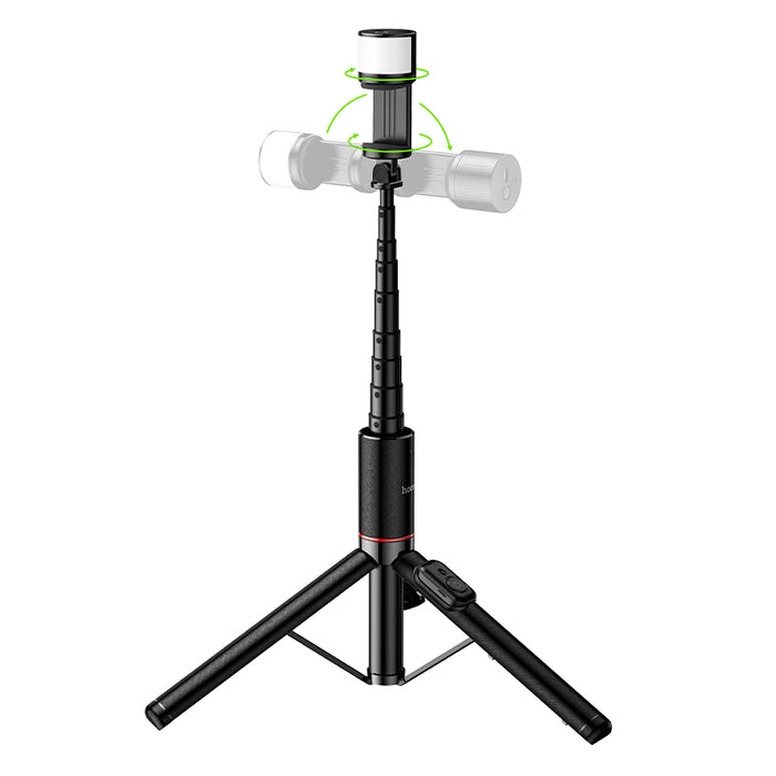 Premium Bluetooth Selfie Stick with 1.36m Tripod, Dual-Color LED Fill Light (K34)