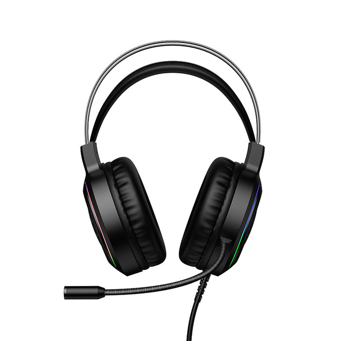 Premium Wired Gaming Headset with LED Light, Omnidirectional Microphone, 50mm Drivers (W117)