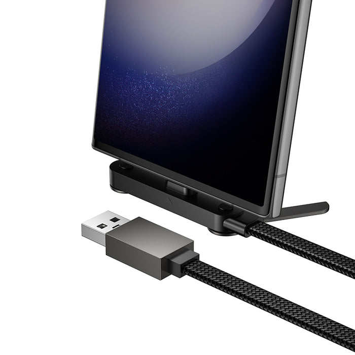 36W Nylon Braided Zinc Alloy Cable with Metallic Kick Stand (U150) USB A to USB C