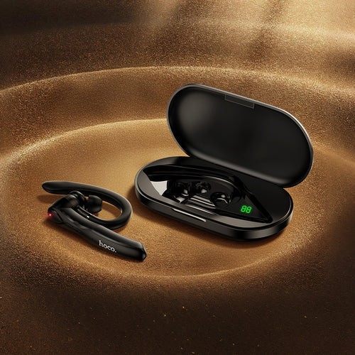 Bluetooth Single Earphone with ENC Noise Cancelling, 19 Hours, LED Display Battery Case (DES60)
