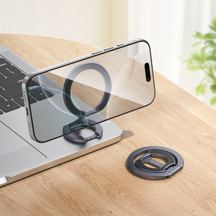 Double-Sided Magnetic Phone Ring Holder | Ultra-Slim Aluminum MagSafe Grip & Multi-Angle Double Ring Kickstand (GH9)