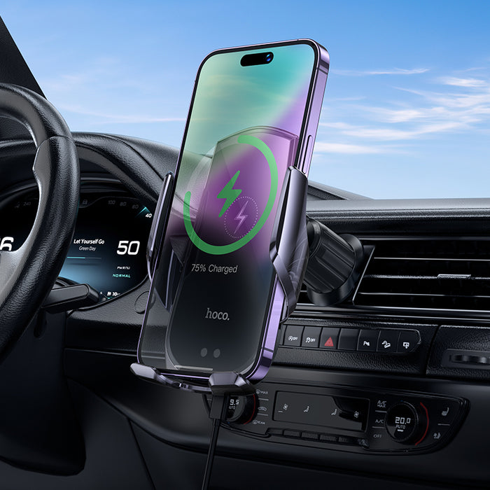15W Automatic Clamping Wireless Charging Air Vent Phone Holder (CA202 Plus)