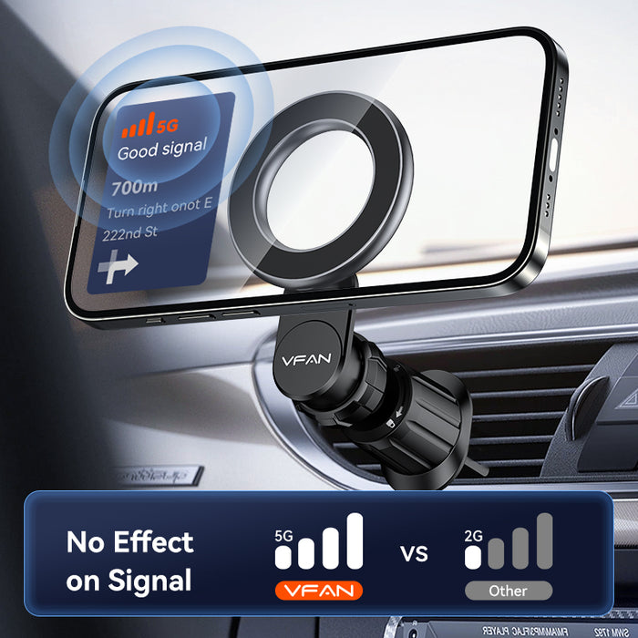 Magnetic Air Vent Phone Mount with 360' Rotation, Hook Locking (H09)