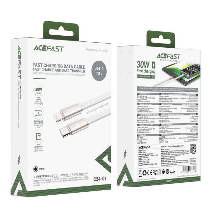 Ultra-Thin Flat Nylon Braided Fast Charging Cable (C24)