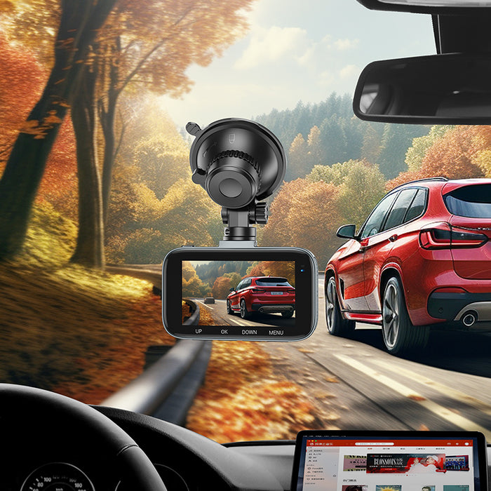 hoco. Front and Rear Dash Camera for Car with 3 inch IPS HD Display, 1080P/30FPS