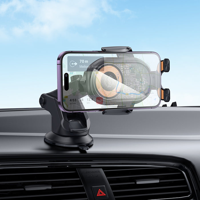 hoco. 15W Wireless Charging Phone Holder with  Transparent Design