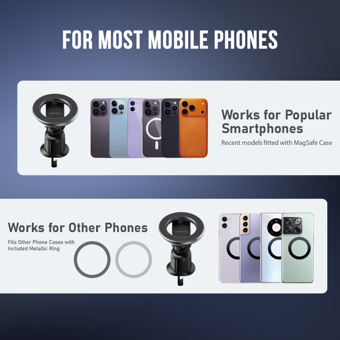 Magnetic Air Vent Phone Mount with 360' Rotation, Hook Locking (H09)