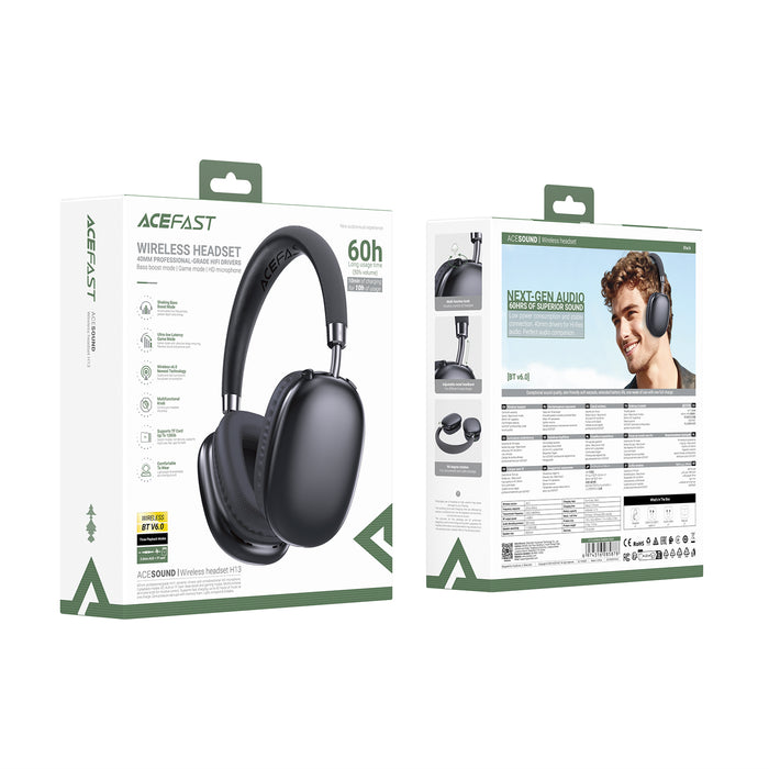 Premium Wireless Headset with 60-Hour Battery & Low-Latency Mode (H13)