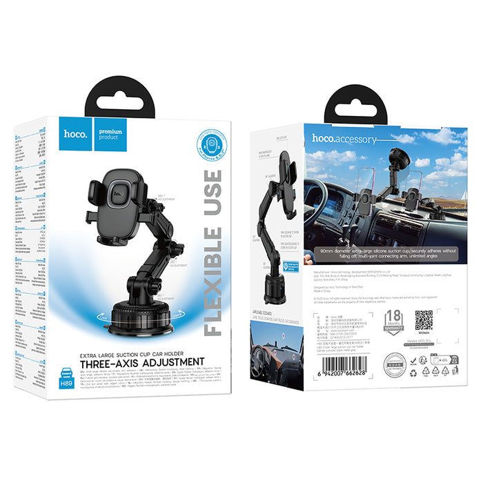 Extra Long Arm Phone Holder for Windshield & Dashboard (H89) Ideal for Commercial Vehicle, Truck, Large SUV