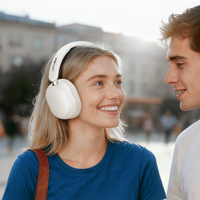Premium Wireless Headset with -48dB Hybrid ANC Noise Cancellation, 80 Hours (H12)