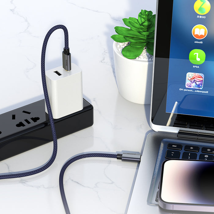 240W PD Nylon Braided Metallic USB Cable - USB C to USB C (U134) 1.8M