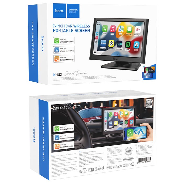 hoco. 7 Inch Wireless Apple Car Play & Wireless Android Auto, Screen Mirroring