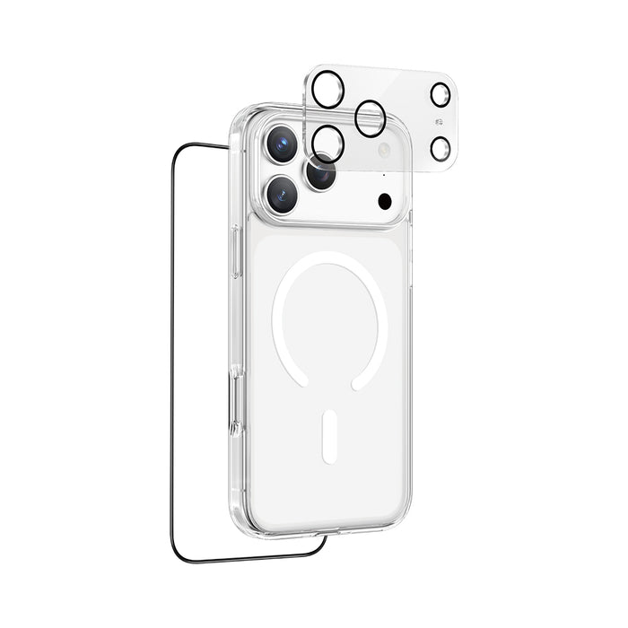 Keephone Combo 3-in-1 Ultimate Protection Kit | Anti-Yellowing MagSafe Clear Case, Screen Protector & Lens Guard | iPhone 17 Series (COMBO)