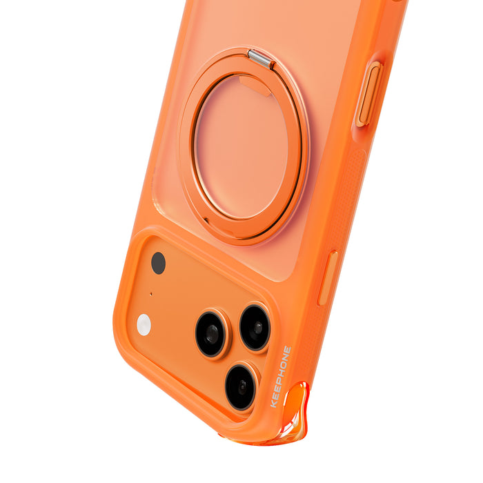 Keephone Monica Airbag Pro Matte Case with 360° Kickstand Ring | 4.5M SGS-Certified Drop Protection, MagSafe Compatible, Anti-Smudge, 4-Corner Cushion | iPhone 17 Series (MONICA AIRBAG PRO)