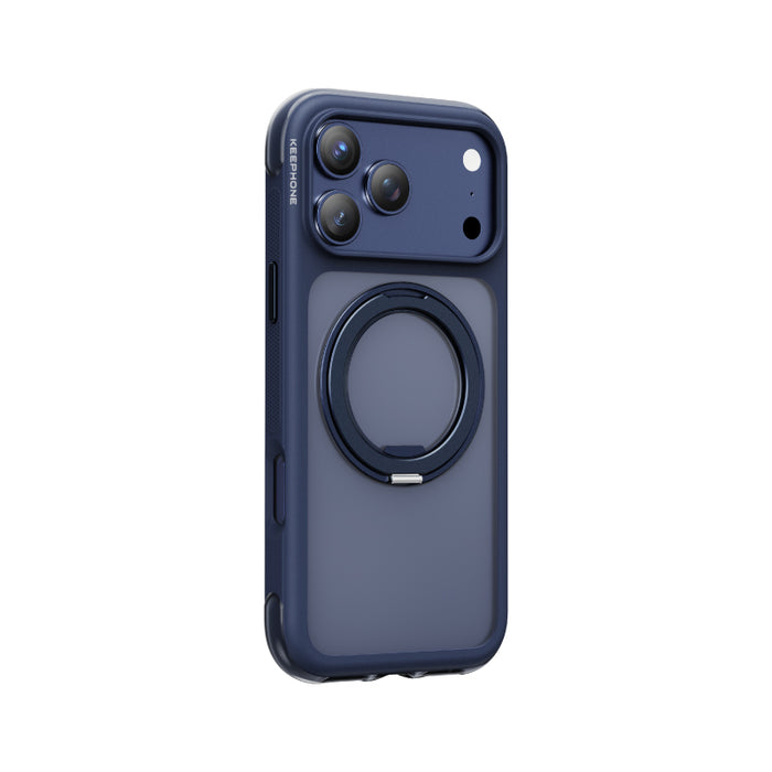 Keephone Monica Airbag Pro Matte Case with 360° Kickstand Ring | 4.5M SGS-Certified Drop Protection, MagSafe Compatible, Anti-Smudge, 4-Corner Cushion | iPhone 17 Series (MONICA AIRBAG PRO)