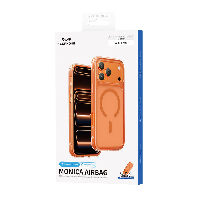 Keephone Monica Airbag Matte Case | 4.5M SGS-Certified Drop Protection, MagSafe Compatible, Anti-Smudge, 4-Corner Cushion | iPhone 17 Series (MONICA AIRBAG)