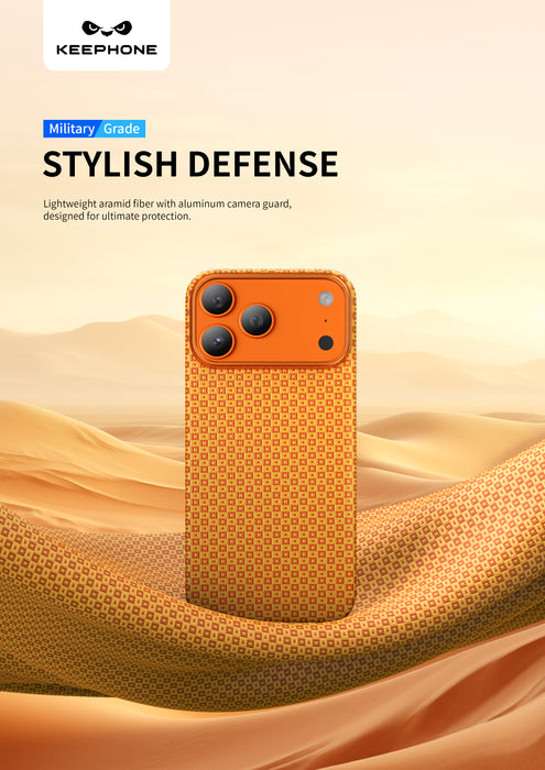 Keephone Ankora Genuine Kevlar Case with Classic Aesthetic | 1500D Aramid Fiber & MagSafe Compatible | iPhone 17 Series (ANKORA)