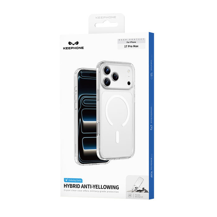 Keephone Hybrid Pro Anti-Yellowing Ultra Clear TPU Case | MagSafe Compatible | iPhone 17 Series (HYBRID PRO)
