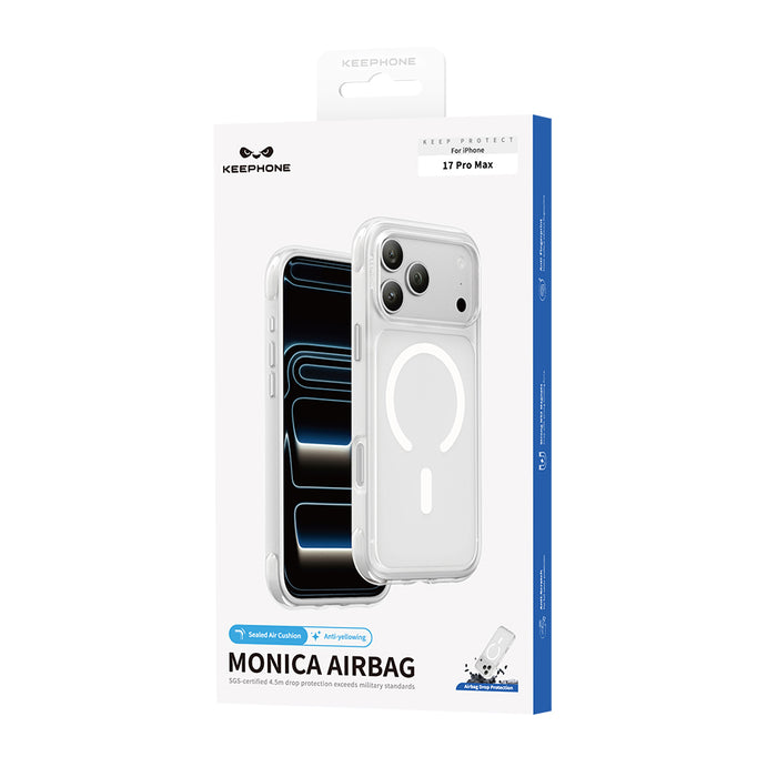 Keephone Monica Airbag Matte Case | 4.5M SGS-Certified Drop Protection, MagSafe Compatible, Anti-Smudge, 4-Corner Cushion | iPhone 17 Series (MONICA AIRBAG)