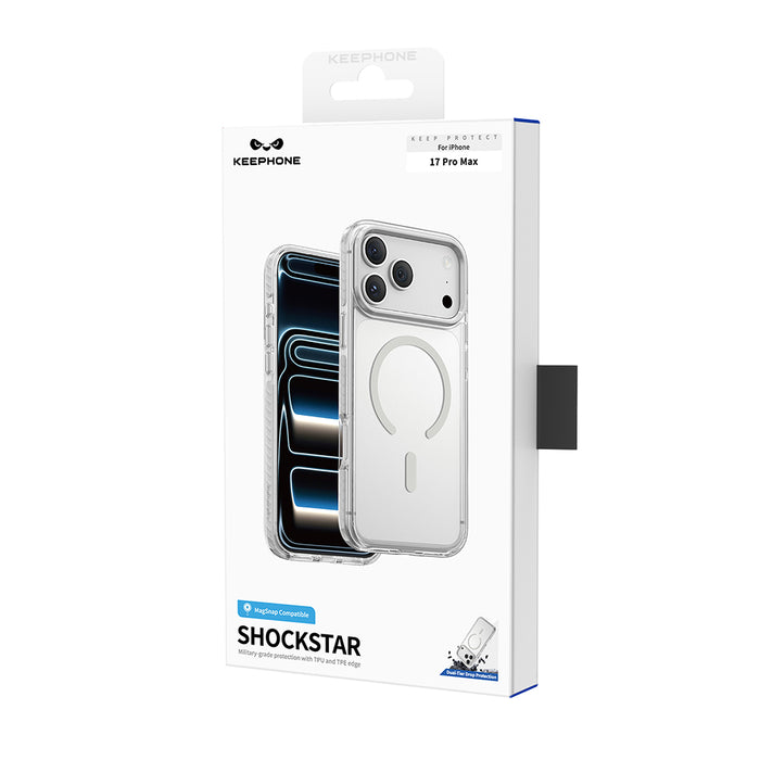 Keephone ShockStar 3M Drop Protection Ultra Clear Case | Anti-Yellowing, MagSafe Compatible | iPhone 17 Series (SHOCKSTAR)