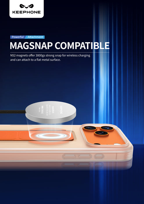 Keephone Stanta Anti-Scratch Matte Clear Case with Magnetic Leather Strap & Kickstand | Anti-Yellowing, MagSafe Compatible | iPhone 17 Series (STANTA)