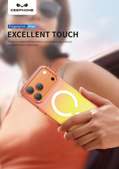 Keephone Rainbow Premium Dazzling Chrome Case with Gradient Color | MagSafe Compatible | iPhone 17 Series (RAINBOW)