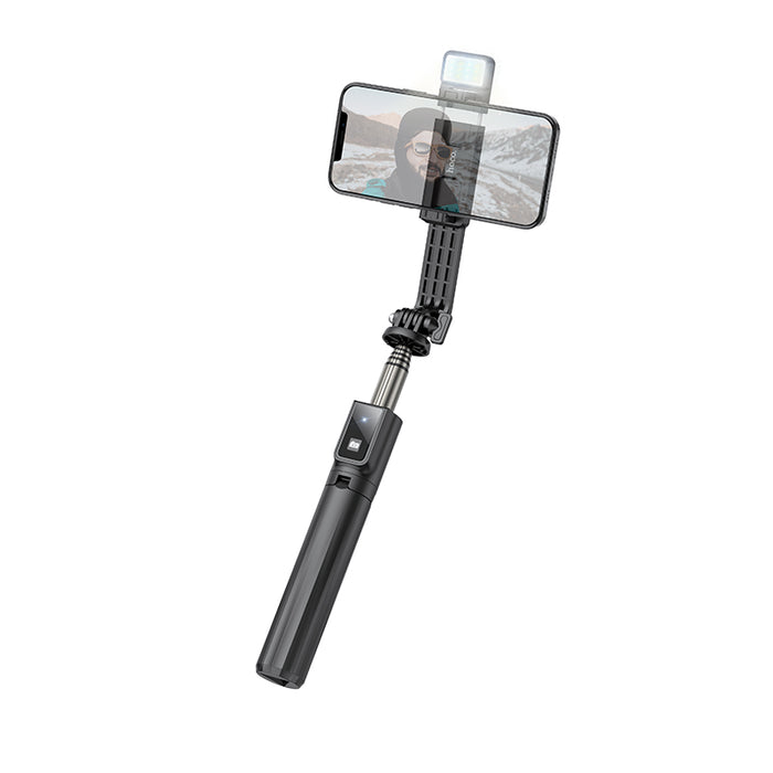 Bluetooth Selfie Stick with Tripod, LED Light, Camera Mount