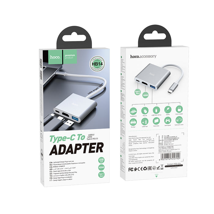 Type-C to HDMI / USB 3.0 / PD USB-C 3 in 1 Adaptor Hub