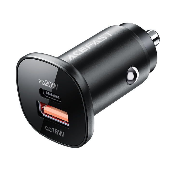 38W USB-C & USB-A Dual Super Fast Car Charger (PD 20W + QC 3.0)